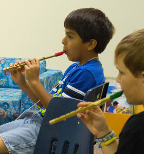 Christian Nelson in whistle class